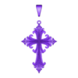 Cross 5.obj Gothic cross Pendant 03