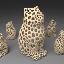 Laser_Cat_-_Voronoi_display_large.jpg Free STL file LASER CAT - Voronoi Style・Design to download and 3D print, Numbmond