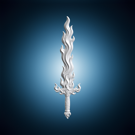 Flaming Sword 3D Print Model