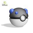 Original-Heavy-Ball-Render.png Original Pokeball (5 Versions, Functional/Storage, Print In Place, No Supports Needed))