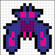 Galaga-enemy-ship-4-pixel-map.png Galaga pixel wall art