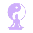 YinYangYoga.stl Yin Yang Symbol with Yoga Silhouette STL & SVG