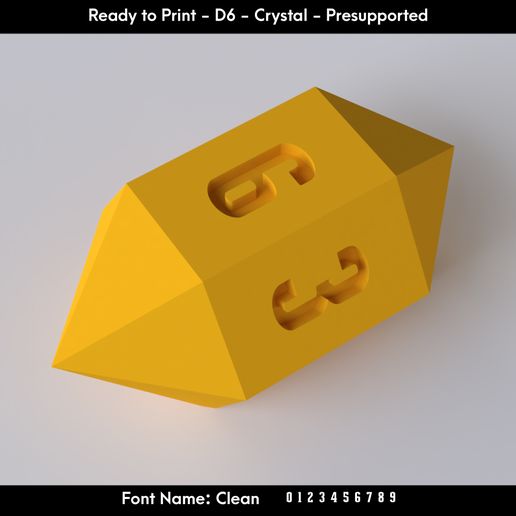 D6 Crystal  - Clean  Font - Presupported