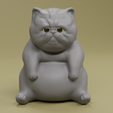 0001.png Sad and Lethargic British Shorthair Cat Figure for 3D Printing