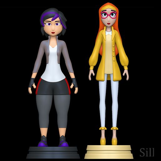 GoGo Tomago and Honey Lemon - Big Hero 6 The Series 3D model
