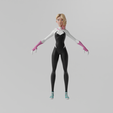 Gwen-0001.png Spider Gwen Stacy Spiderverse Spiderverse Lowpoly Rigged