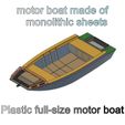 Lodka4A-v84-000.jpg 3D file Plastic full-size motor boat made of monolithic sheets of block copolymer of polypropylene PP-C or low pressure polyethylene HDPE High Density Polyethylene for extreme operating conditions 8 mm thick・3D printer model to download