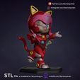 i) Patreon.com/Derianquindo » (o) Instagram.com/Derianquindo | ST i File is available for 3D printing in cults3D.com/Derianquindo Pollyester / Samurai Pizza Cats Fanart