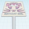 BIRTHDAY-GIRL-CAT-1.png Cake topper - Cat Princess Birthday Girl
