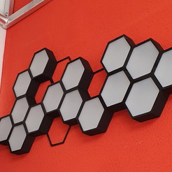 Hex002.png Hexagonal Cell Deco - Optional led Lamp