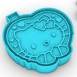 HELLO-KITTY-HEART_2.jpg HELLO KITTY HEART - freshie mold - STL for silicone mold