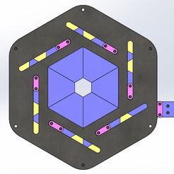 iris mechanism-hexagon with hole 1.jpg STL-Datei Sliding Iris mechanical-hexagon with center hole・3D-druckbares Modell zum Herunterladen
