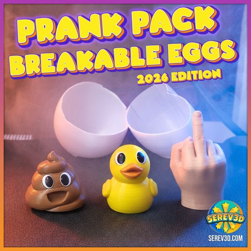 Prank Pack Breakable Egg Containers (Easter Egg Hunt Mega Pack) - Crackable Ultra Thin Wall Egg with Seam Lines STL/3MF