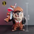 2_Front_Measurement.jpg Taz the Tasmanian Devil – Peaky Blinders Urban Vibes |  No AMS / Multi-Part / 3MF