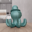 untitled2.png 3D Octopus in a Hat Decor with 3D Stl File & Animal Print, Octopus Art, Animal Decor, Octopus Hat, 3D Printing, Animal Gift, Octopus Decor