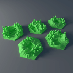 Pic1.png Free 3D file Custom forest tile set for Terraforming Mars - Forrest 1-5・3D printer model to download, Rayjunx