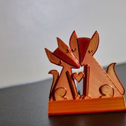 IMG_0411.jpg Whimsical 3D Printed Foxes Holding Heart