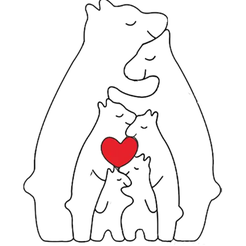 6.png Archivo STL BEAR MAMA KID FAMILY 6 DECOR puzzle・Objeto para impresora 3D para descargar