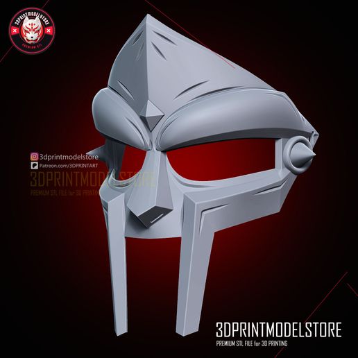 MF_Doom_Mask_Halloween_Cosplay_Props_3D_Print_Model_Store_STL_File_07.jpg MF Doom Mask Metal Face Gladiator Cosplay, Halloween, Props