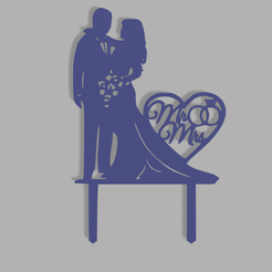 Mr Mrs v0.png STL file Mr and Mrs Cake Topper・3D printing design to download