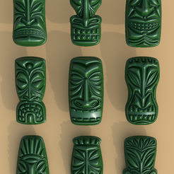 Mask-Tiki-a.png Tiki Mask 3D Sculpture Collection - 27 Unique Styles