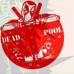 reloj-dead.jpg Free 3D file DEAD POOL WALL LOG・3D printable object to download