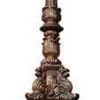 3ddd3.jpg Wooden Aged gilding Rustic Nightstand Candlestick classic style 3D model