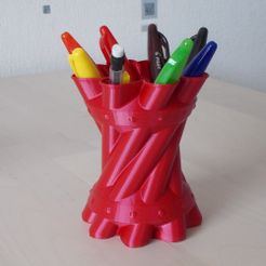 pot 1.JPG Free STL file pencil cup・Model to download and 3D print, Yvius