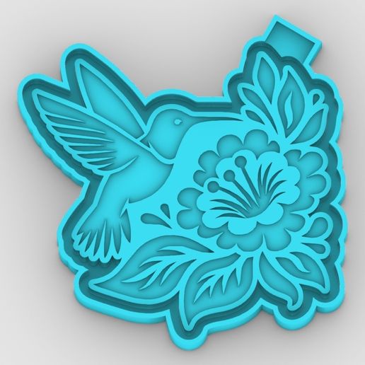 Hummingflower_1-_Fm.jpg Hummingflower - freshie mold - STL for silicone mold