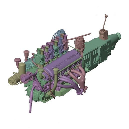 Ferrari 250 GTO V12 Engine Resin Print