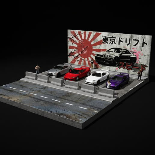 🗼 Tokyo Street: Rising Sun Legend - Precision 1/64 Diorama (STL +