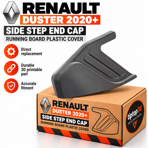 Renault Duster 2020+ Side Step End Cap / Running Board Plastic Cover – 3D Printable Replacement Part