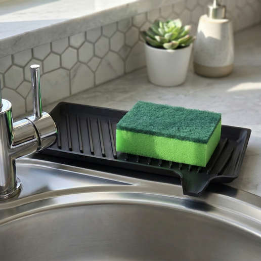 Self-Draining Kitchen Sponge & Washcloth Holder