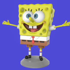 Portada2.png 3D-Datei Spongebob Happy sculpture 3D print・Vorlage für 3D-Druck zum herunterladen