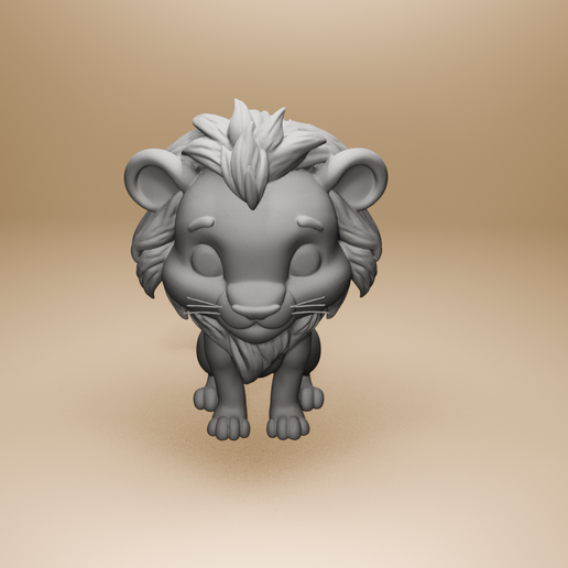 Chibi Lion STL – Sitting Cute Cartoon Lion 3D Model for 3D Printing 3D model