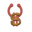 Fem-jewel-septum-202-v4-02.png STL file fake DOLLAR nose hook FAKE NIPPLE PIERCING Female Male Septum Barbaella Non-Piercing Body Jewellery Weight femJ-202 3d print cnc・3D printing idea to download