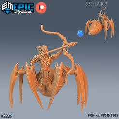 2209-Dark-Elf-Spider-Archer-Large.png 3D file Dark Elf Spider Archer ‧ DnD Miniature ‧ Tabletop Miniatures ‧ Gaming Monster ‧ 3D Model ‧ RPG ‧ DnDminis ‧ STL FILE・3D printing idea to download