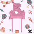 5-party2.png Number Party - Cake Topper (Birthday Numbers)