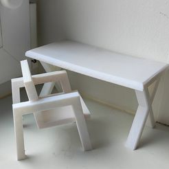 k1kpPCg8LbU.jpg 1:6 SCALE MINIATURE chair and table for dolls