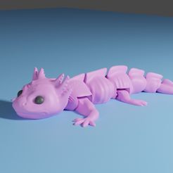 Axolotl-Render-Front.jpg Детеныш аксолотля гибко сочлененный (отпечаток на месте) Без опор