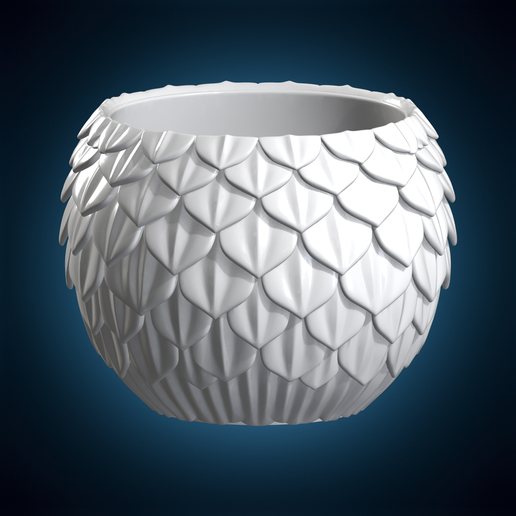 Dragon Scale Planter Home Decor 3D Print Model