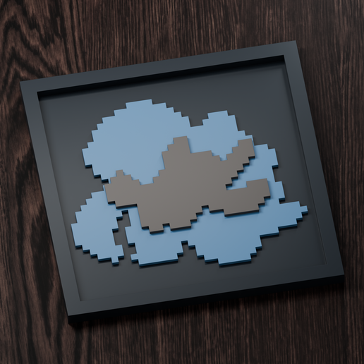 Carracosta Line - Pokemon Silhouette Frame | Box sprite | STL