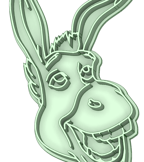 Donkey cookie cutter - 3D model önizlemesi