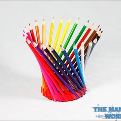 _MG_5465_preview_featured.jpg STL file Crown of Pencils. Works With Most Colored Pencil 24 Packs・Template to download and 3D print