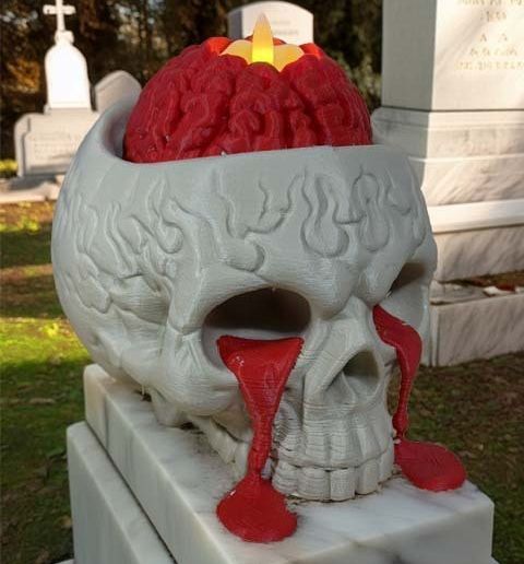Gothic Skull LED Lamp with Melting Tears