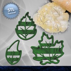 Cover-Leafs_CULTS.jpg Download STL file Set of Leaves cutters • Model to 3D print, godaon