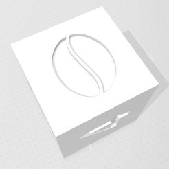 D6 - Coffee Bean.jpg STL file D6 - Coffee Bean Symbol Logo・3D print design to download