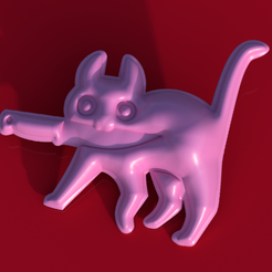 Gato-con-Cuchillo-2.png Cat with Tender Knife in Low Relief: Fast and Economical Printing!