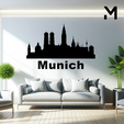 Munich.png Wall silhouette - City skyline - Munich