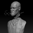 04.png Sigmund Freud - Bust portrait 3D print model